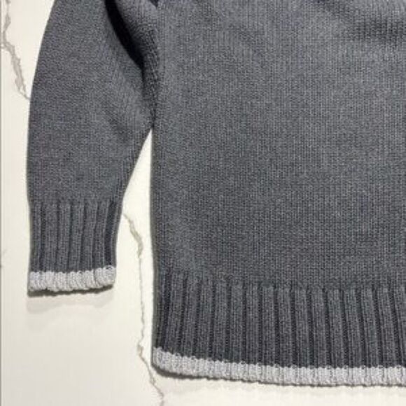 OLD NAVY Boys 1/4 Zip Grey Gray Tight Knit 100% Cotton Collared Sweater Size M - Picture 11 of 16